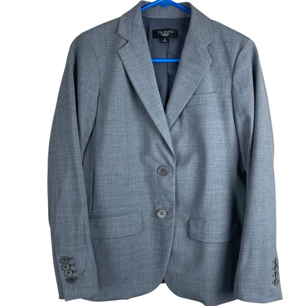 Talbots Blazer Womens 4 Petite Wool Blend Lined Classic Career Capsule